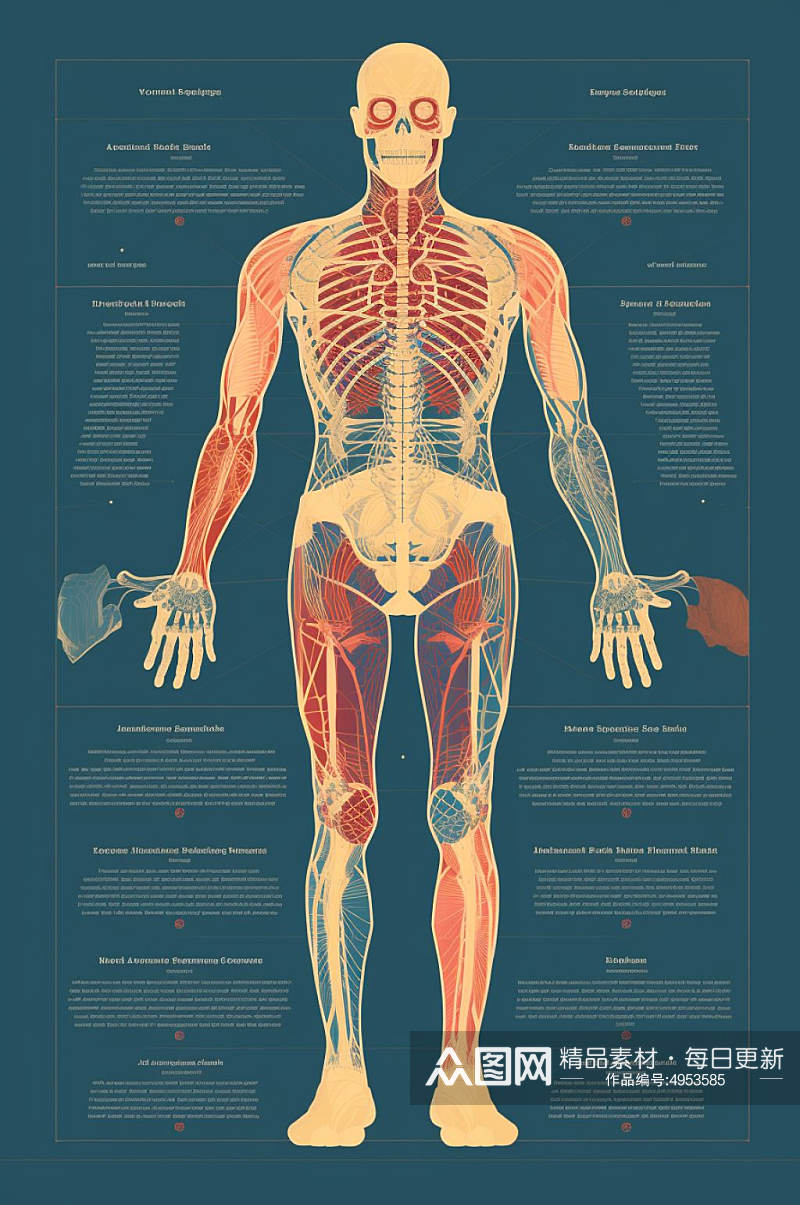 AI数字艺术卡通人体器官结构医疗医学插画素材