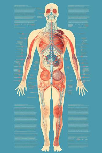 AI数字艺术卡通人体器官结构医疗医学插画