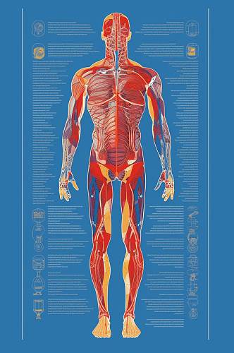 AI数字艺术卡通人体器官结构医疗医学插画