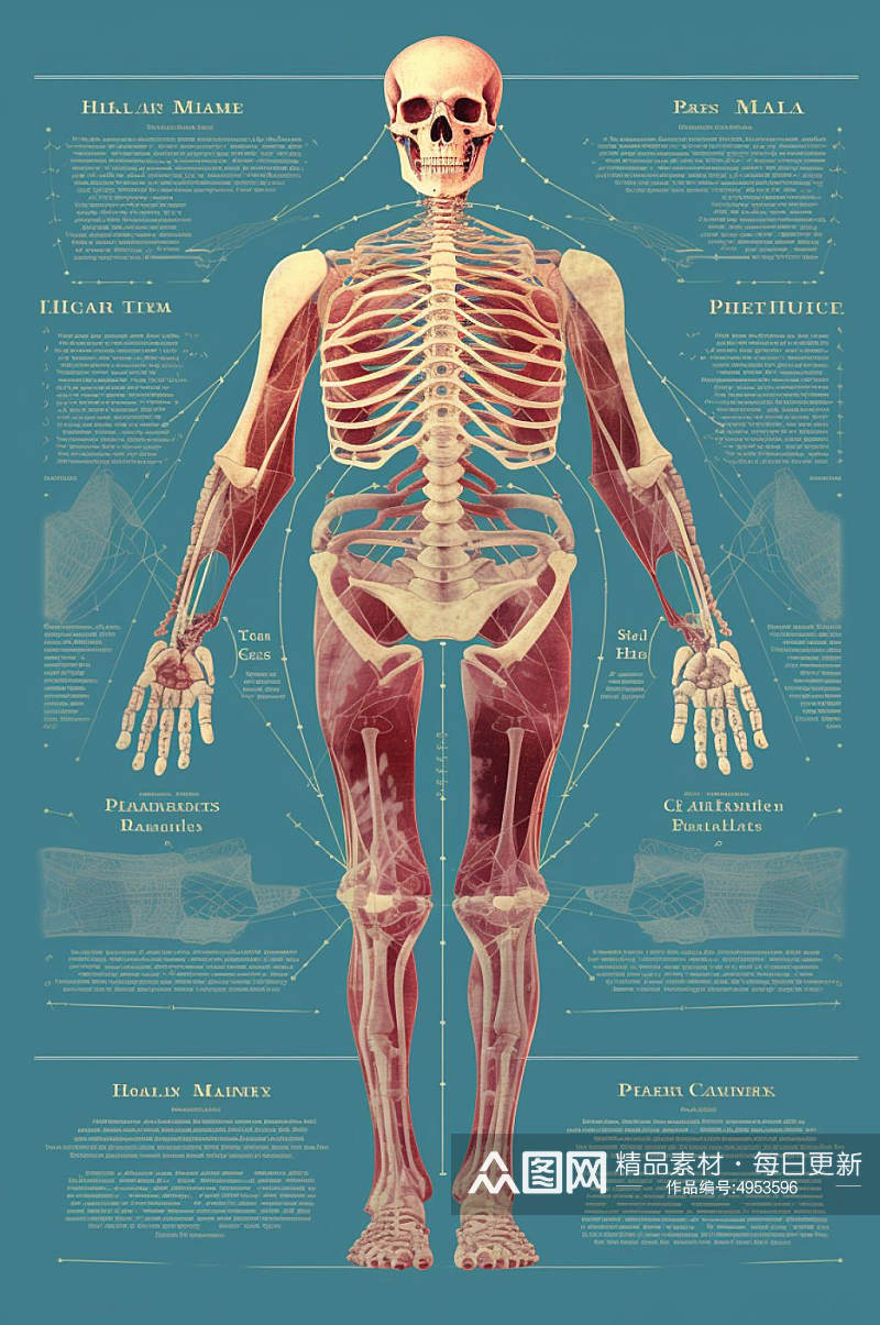 AI数字艺术卡通人体器官结构医疗医学插画素材