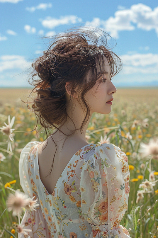 AI数字艺术人物草场图片-众图网