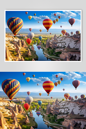 AI数字艺术企业精神热气球摄影图片