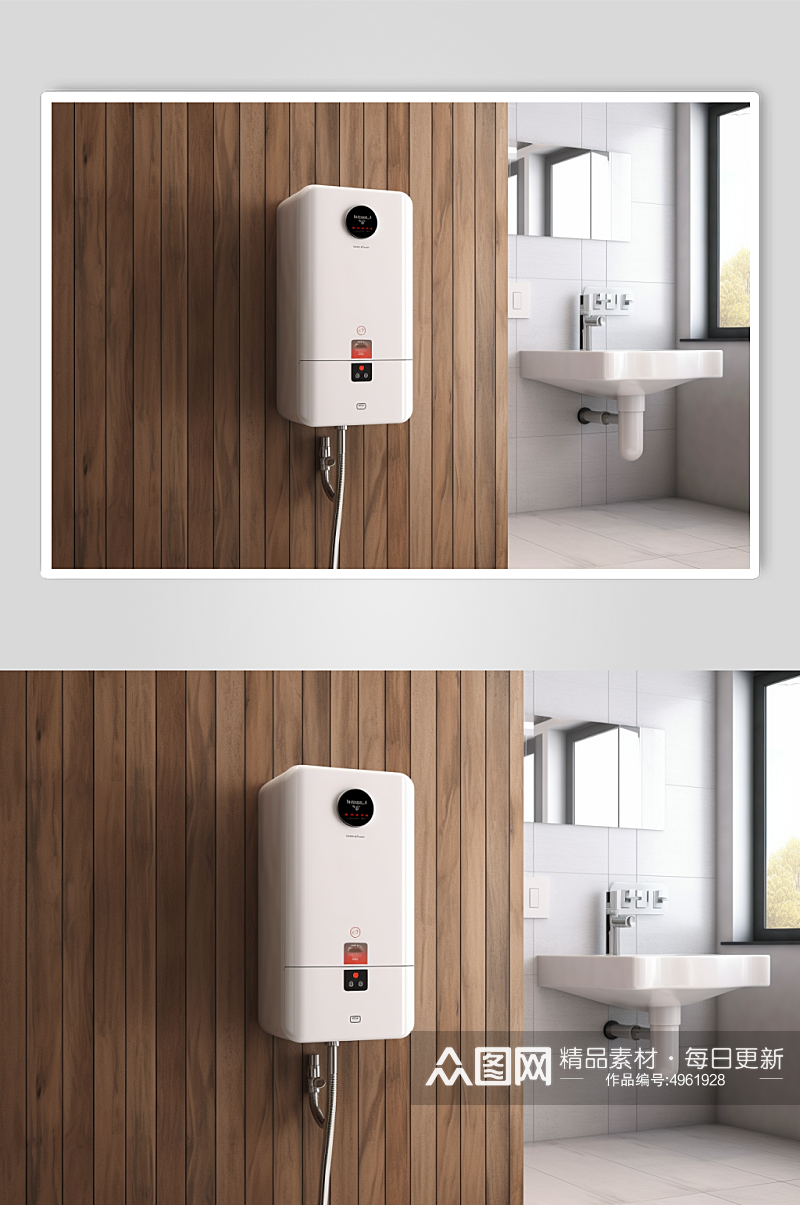 AI数字艺术高清电热水器家用电器摄影图片素材