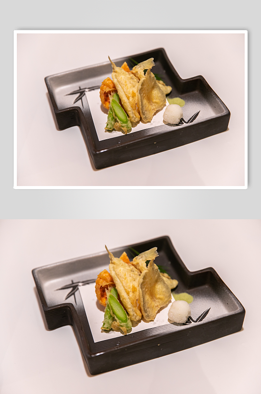 鱚鱼天妇罗日料日本料理美食摄影图片