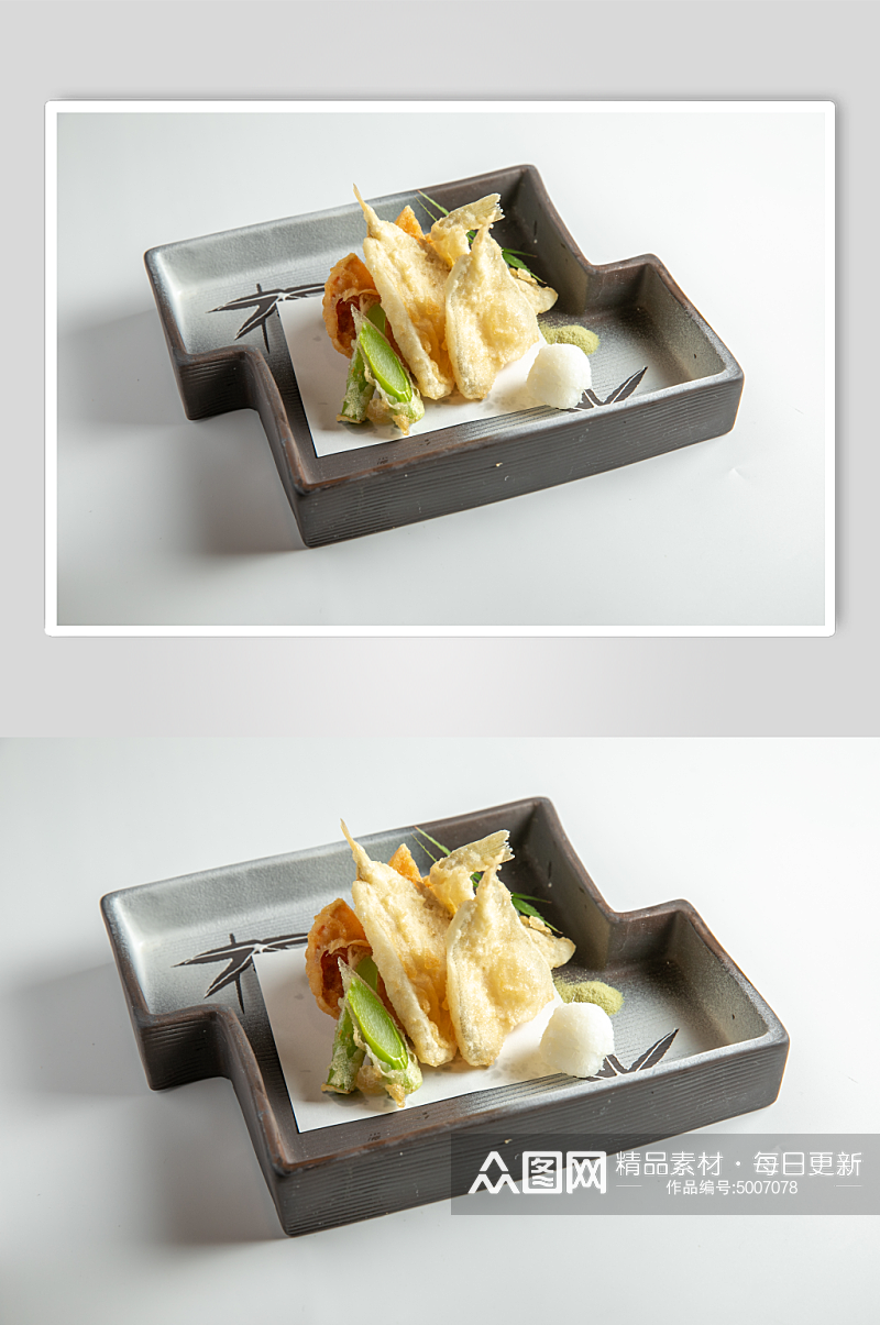鱚鱼天妇罗日料日本料理美食摄影图片素材