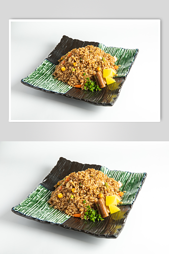 黑松露鹅肝炒饭日本料理美食摄影图片