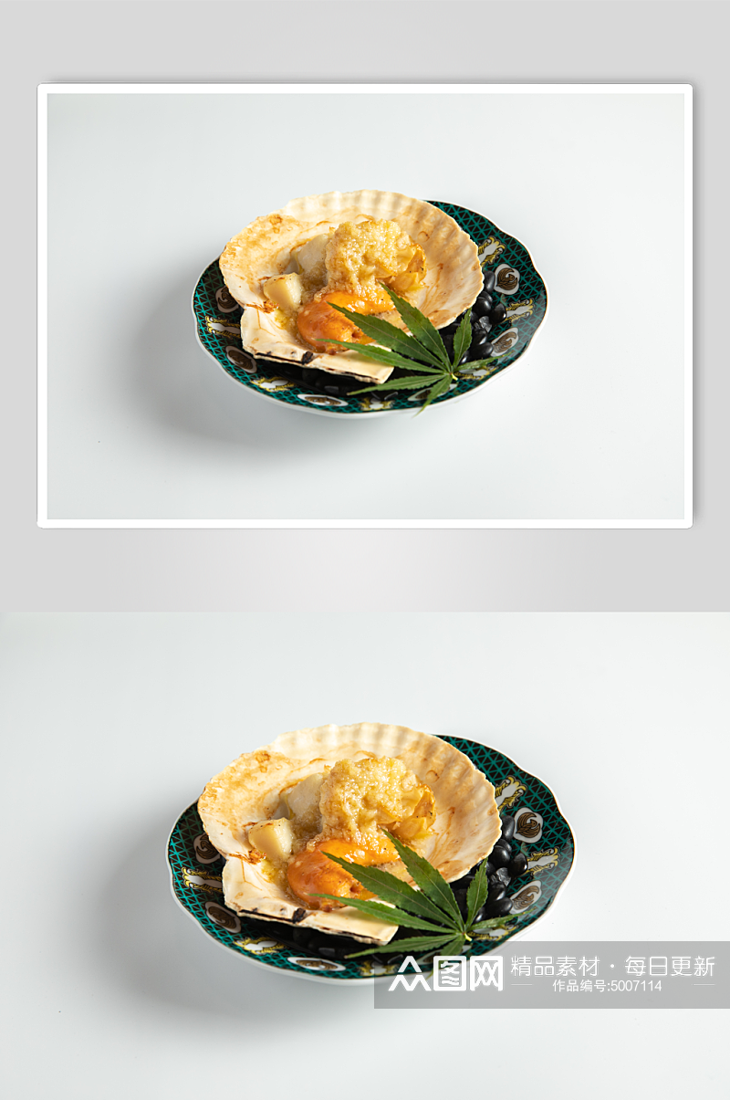 炭烤夏威夷扇贝日料日本料理美食摄影图片素材