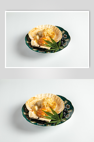 炭烤夏威夷扇贝日料日本料理美食摄影图片
