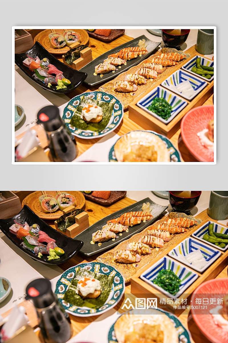 炙烤蟹柳寿司日料日本料理美食摄影图片素材