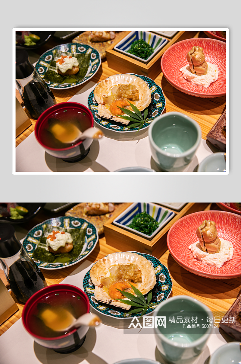 炭烤夏威夷扇贝日料日本料理美食摄影图片素材