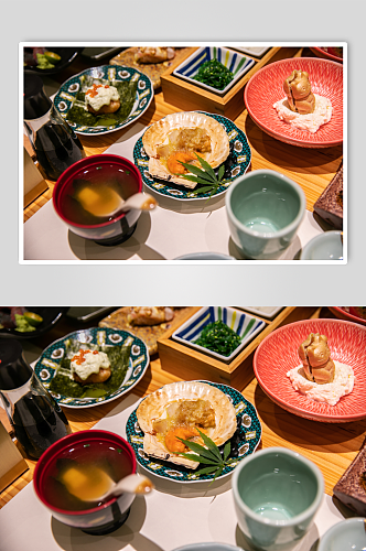 炭烤夏威夷扇贝日料日本料理美食摄影图片