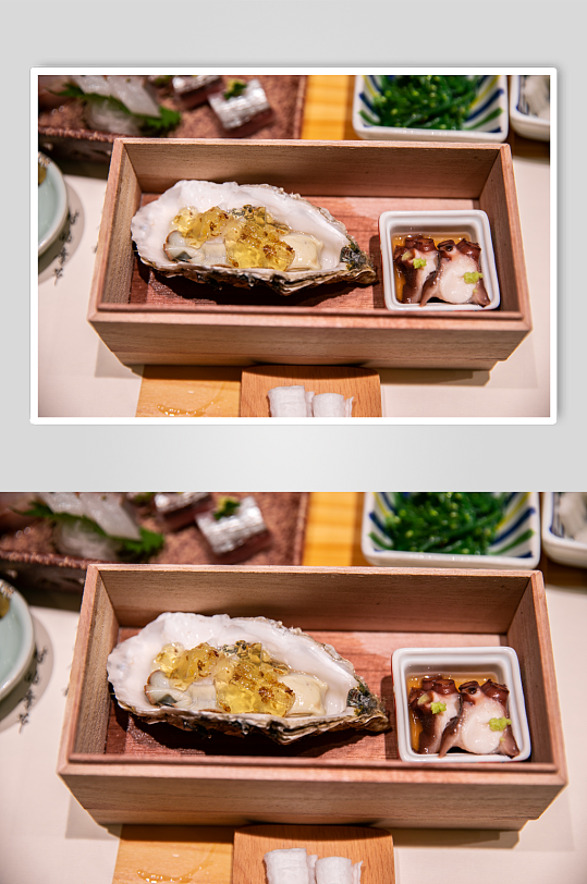 生蚝柑橘汁日料日本料理美食摄影图片