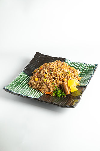 黑松露鹅肝炒饭日本料理美食摄影图片