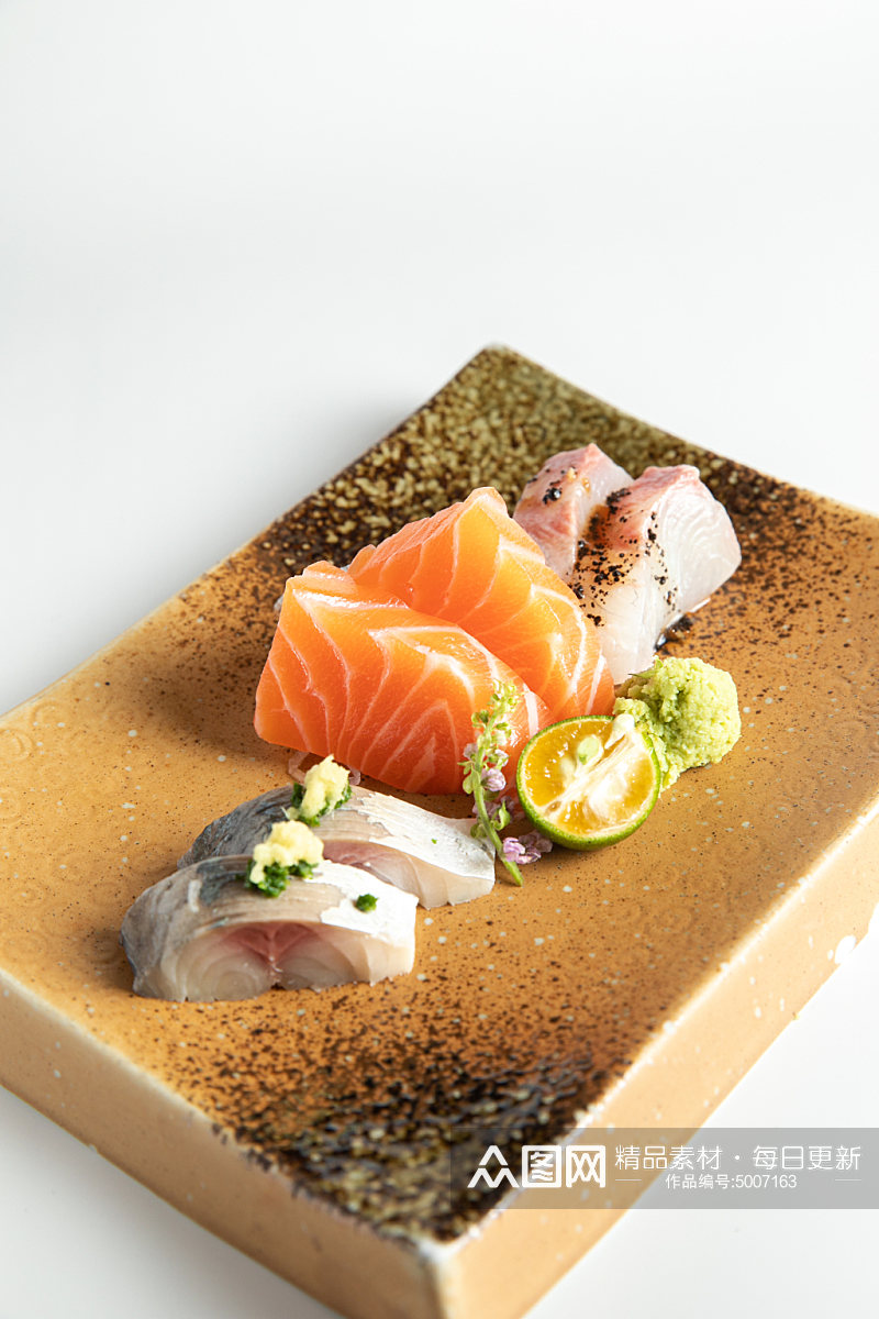 三文鱼刺身日料日本料理美食摄影图片素材
