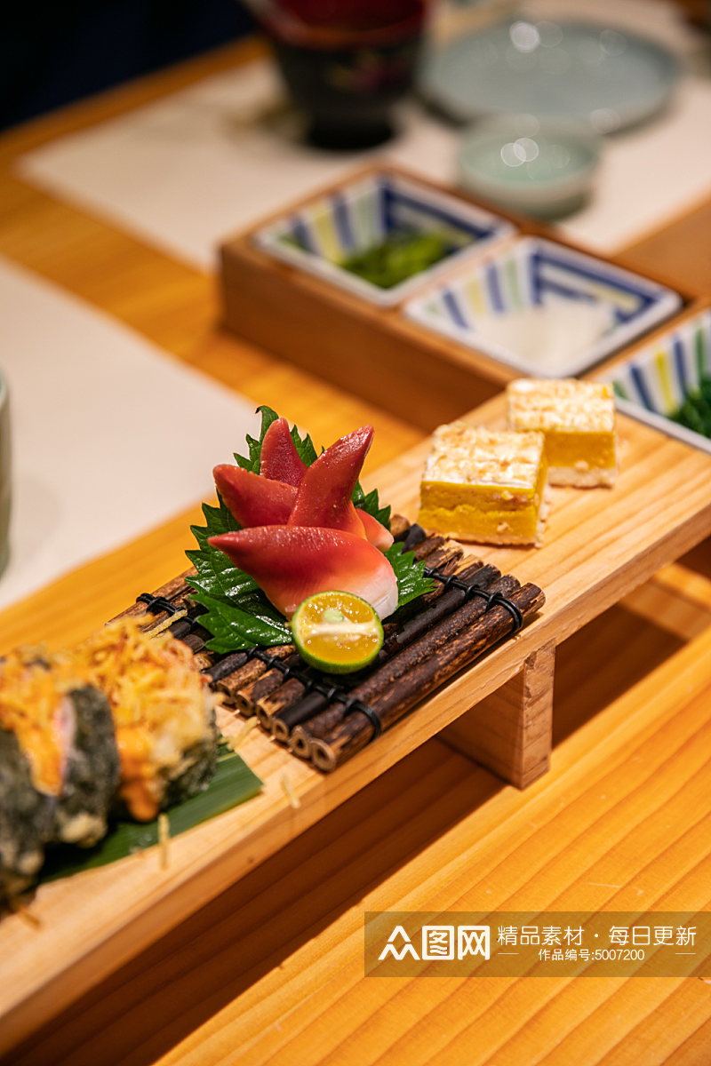 北极贝刺身日料日本料理美食摄影图片素材