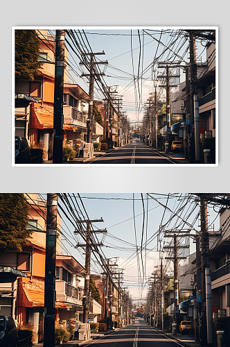 AI数字艺术高清唯美日系街道摄影图片