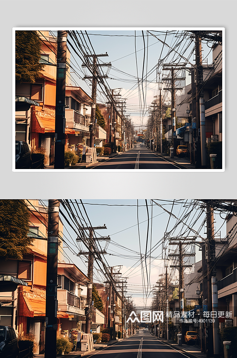AI数字艺术高清唯美日系街道摄影图片素材