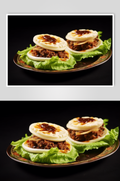 AI数字艺术肉夹馍面食美食摄影图