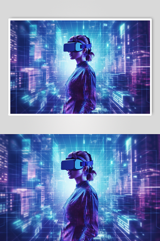 AI数字艺术科技赛博朋克VR眼镜人物图片