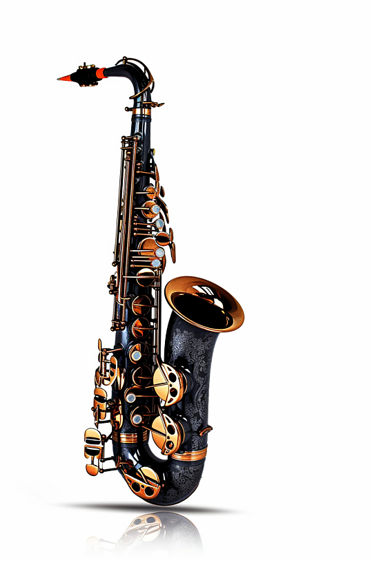 AI数字艺术极简萨克斯乐器摄影图片-众图网