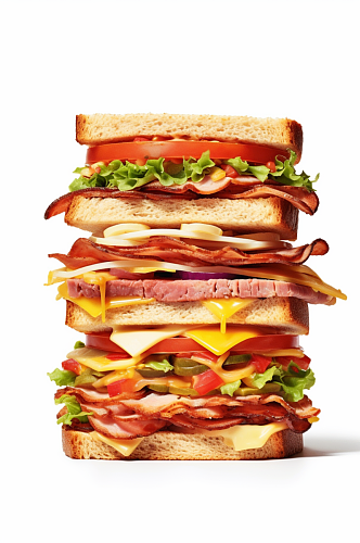 AI数字艺术大份的三明治食物美食摄影图片