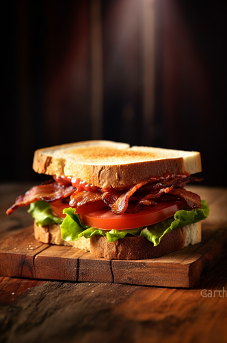 AI数字艺术美味三明治食物美食摄影图片