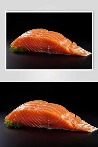AI数字艺术日本三文鱼刺身寿司美食摄影图