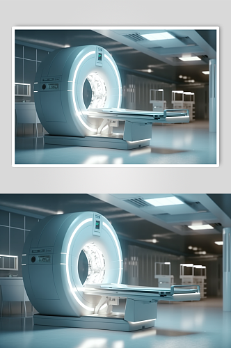 AI数字艺术CT扫描机器医疗仪器摄影图片