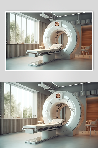 AI数字艺术CT扫描机器医疗仪器摄影图片