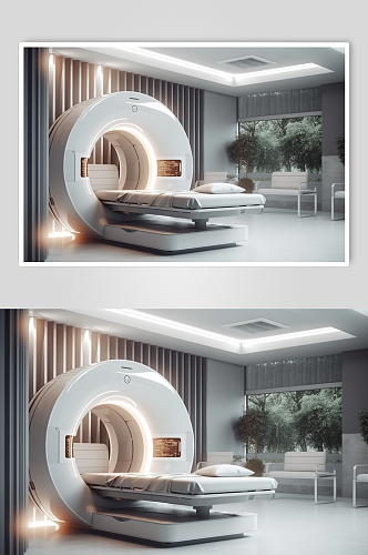 AI数字艺术CT扫描机器医疗仪器摄影图片