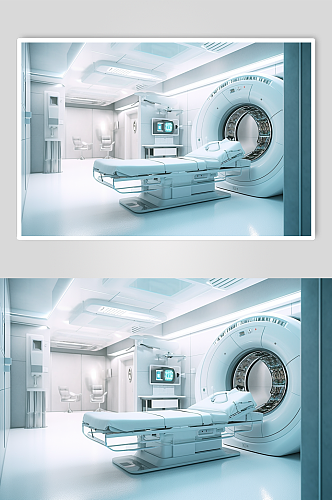 AI数字艺术CT扫描机器医疗仪器摄影图片