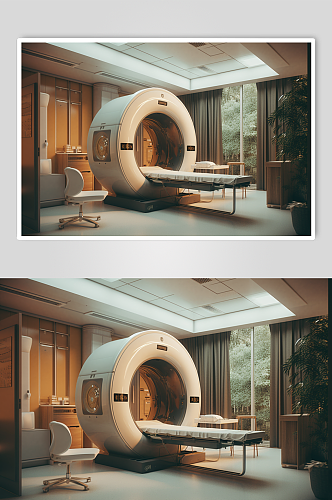 AI数字艺术CT扫描机器医疗仪器摄影图片