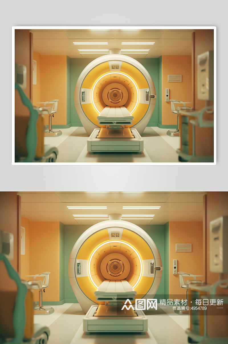 AI数字艺术CT扫描机器医疗仪器摄影图片素材