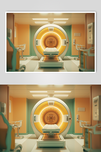 AI数字艺术CT扫描机器医疗仪器摄影图片