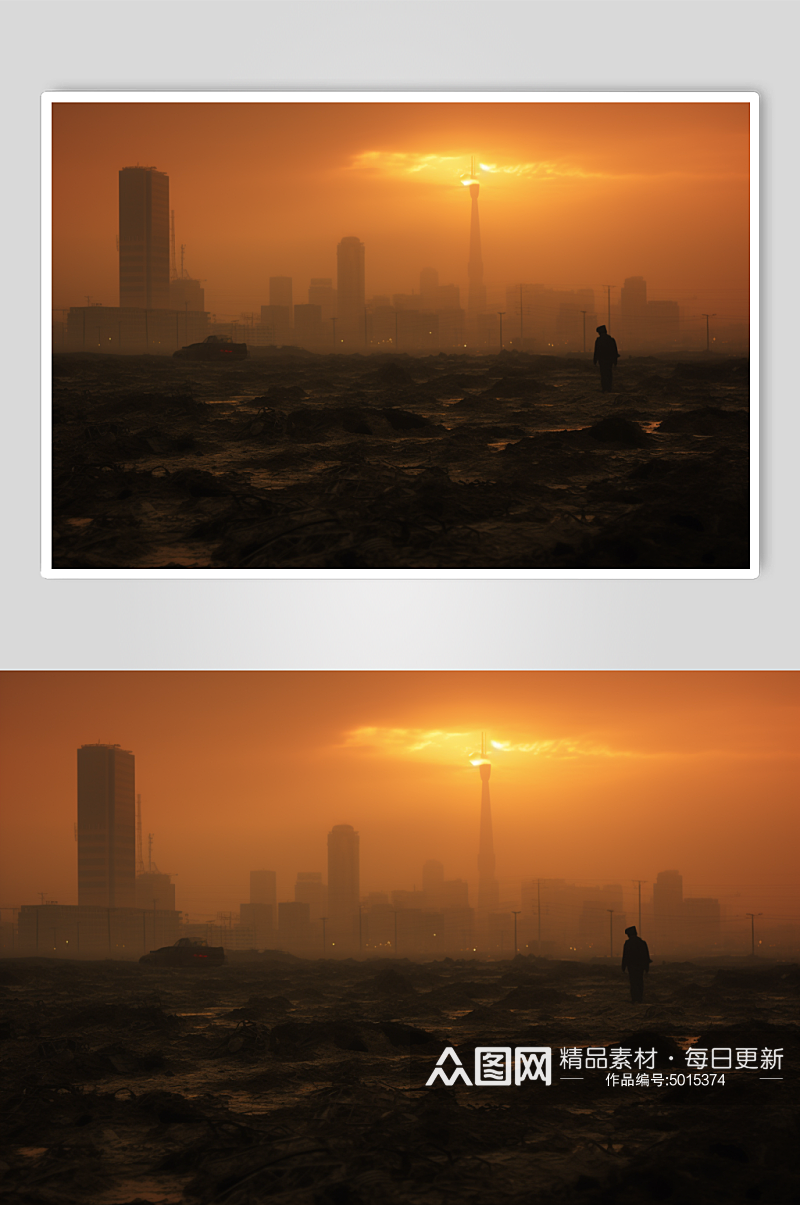 AI数字艺术沙尘暴恶劣天气摄影图片素材