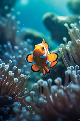 AI数字艺术清晰水下珊瑚群摄影图片