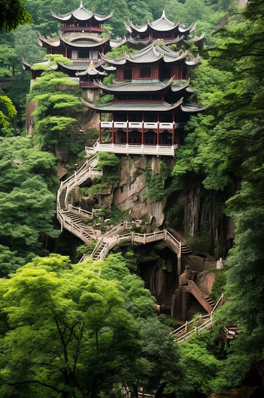 AI数字艺术国内城市山西旅游景点摄影图片