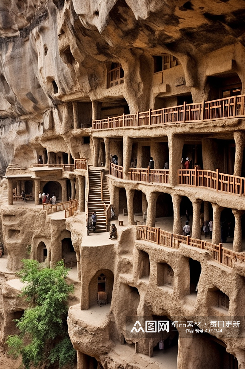 AI数字艺术国内城市山西旅游风景摄影图片素材