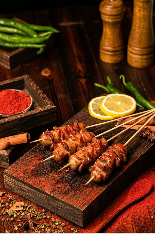 烤黑椒香肠烧烤小吃夜宵美食摄影图片-众图网