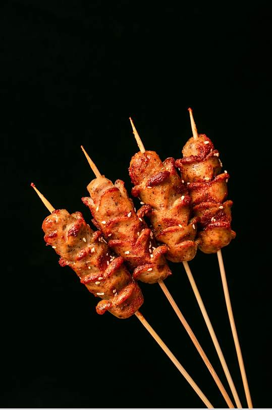 烤黑椒香肠烧烤小吃夜宵美食摄影图片-众图网