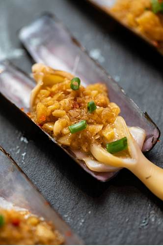 清蒸蒜蓉竹蛏王烧烤食物美食摄影图片