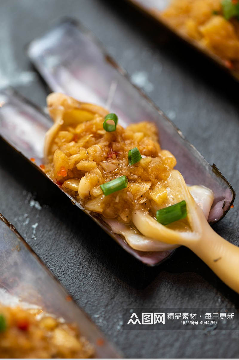 清蒸蒜蓉竹蛏王烧烤食物美食摄影图片素材
