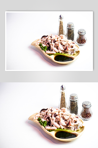 白灼八爪鱼食物美食摄影图片