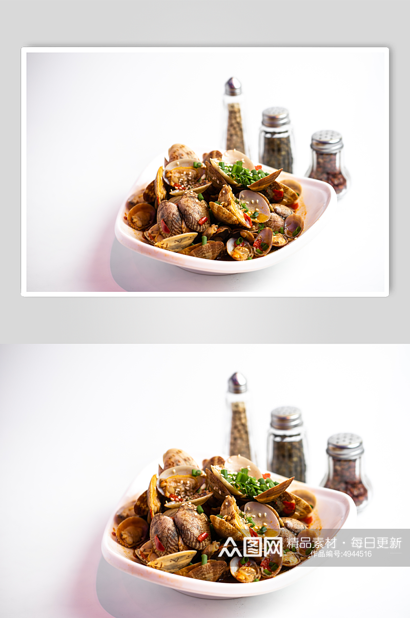 捞汁花甲烧烤食物美食摄影图片素材