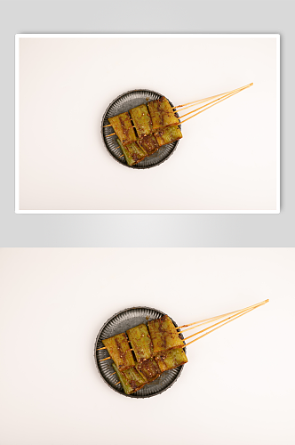 烤青椒烤蔬菜小吃烧烤食物摄影图片