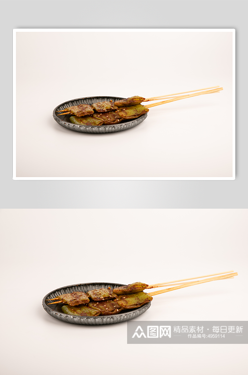烤青椒烤蔬菜小吃烧烤食物摄影图片素材