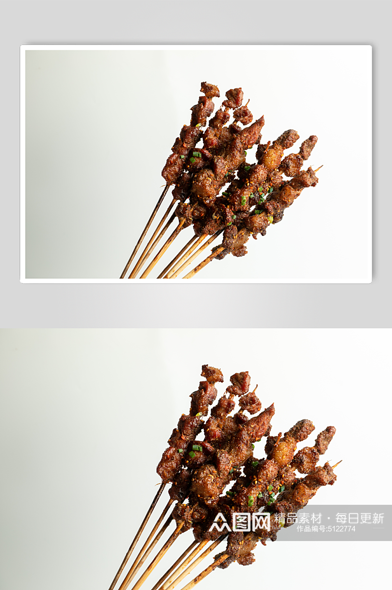 牛肉烤串烧烤菜品美食摄影图片素材