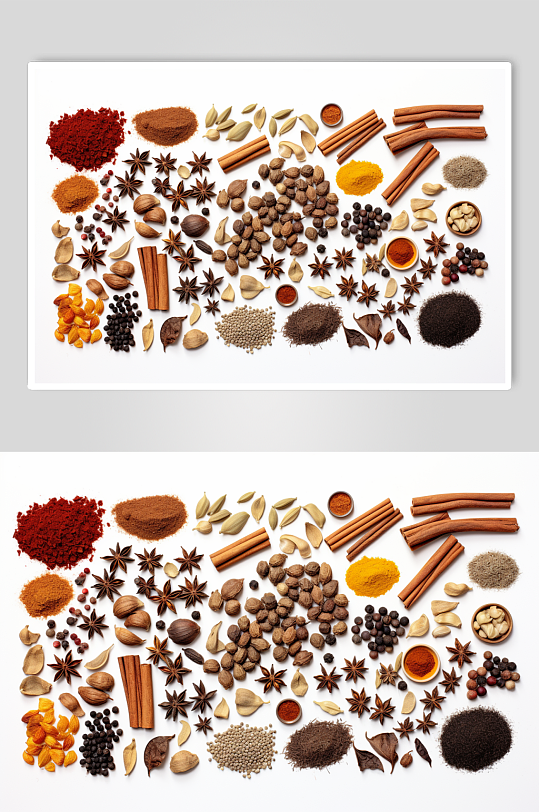 AI数字艺术各种香料调料烧烤料摄影图-众图网