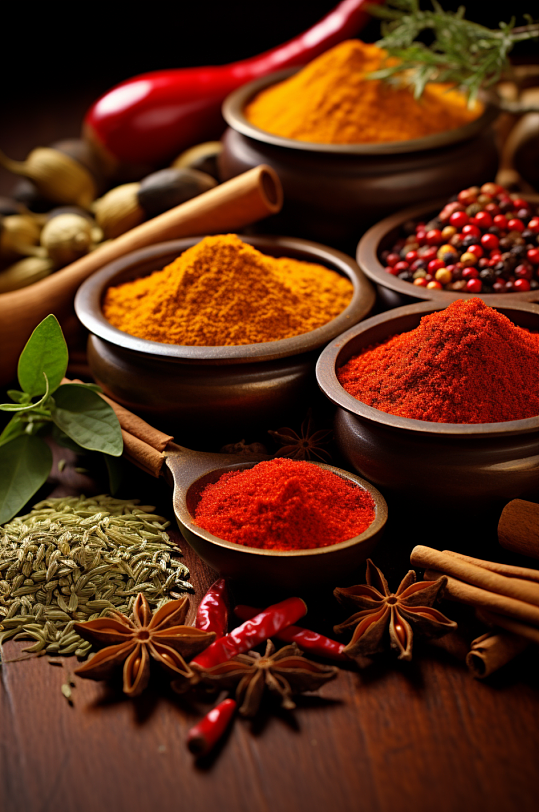 AI数字艺术各种香料调料烧烤料摄影图-众图网