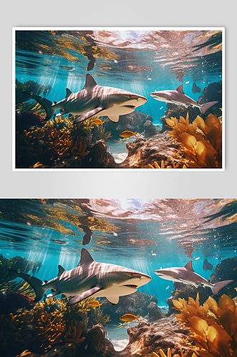 AI数字艺术高清鲨鱼海洋动物摄影图片